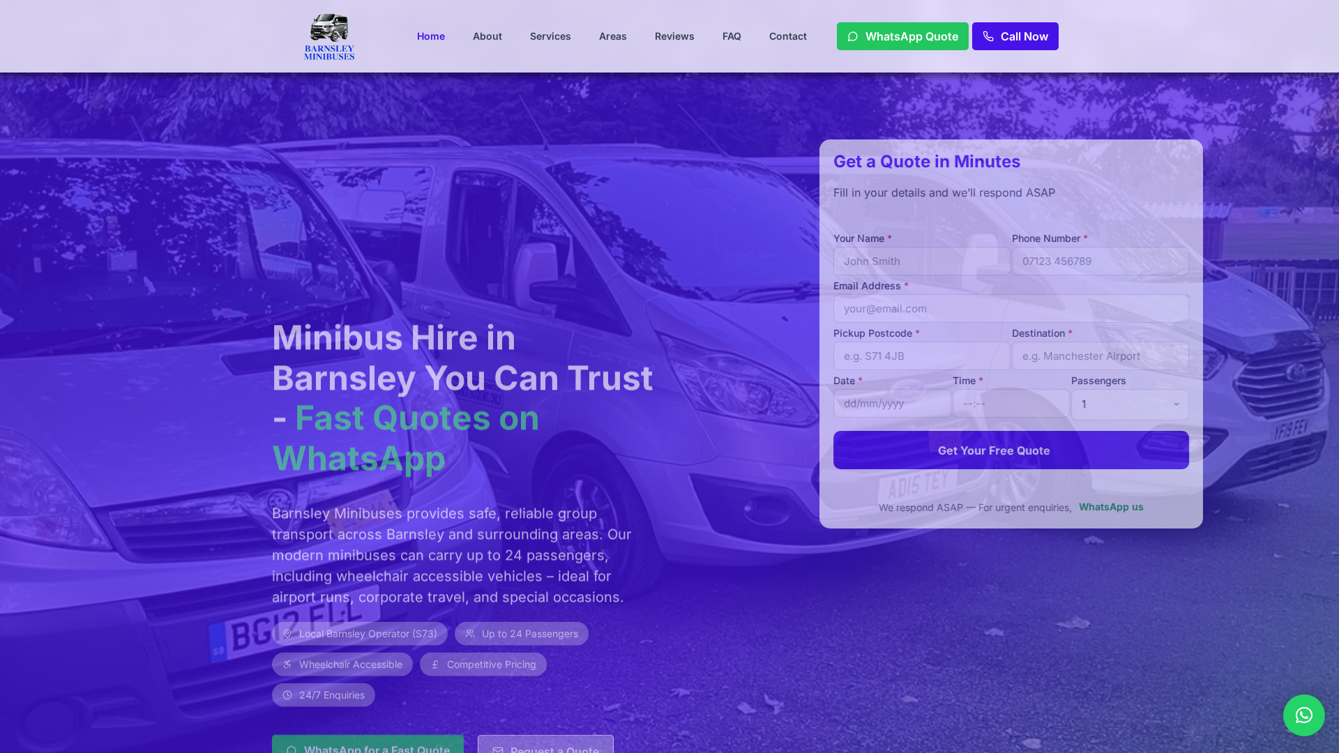 Barnsley Minibuses Website